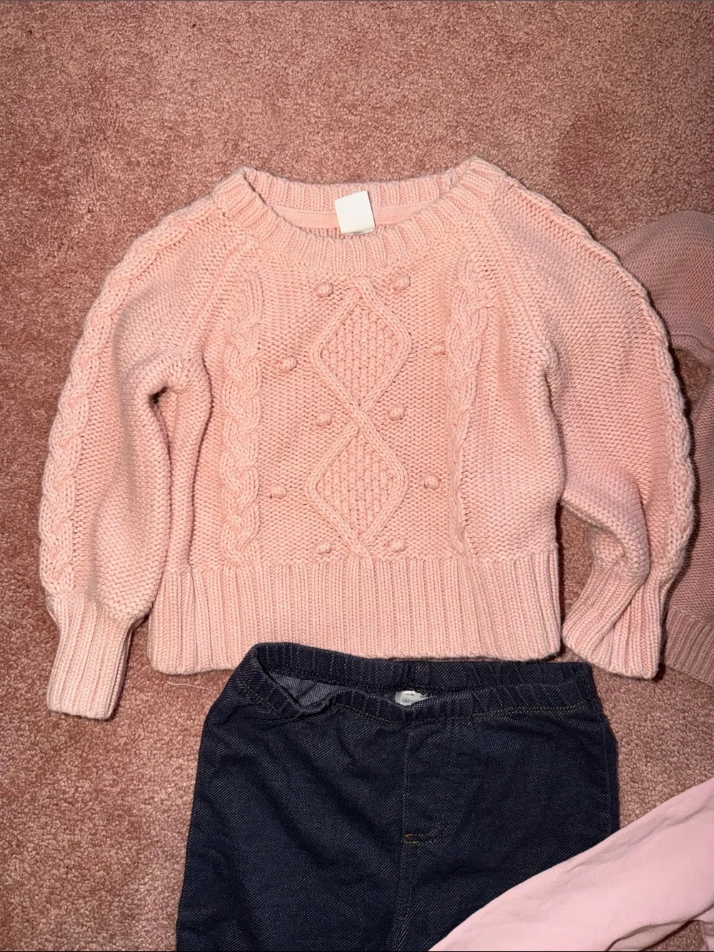 GAP/Vineyard Vines Baby Girls Pink Sweater, Knit Top, Leggings & Onesie Set